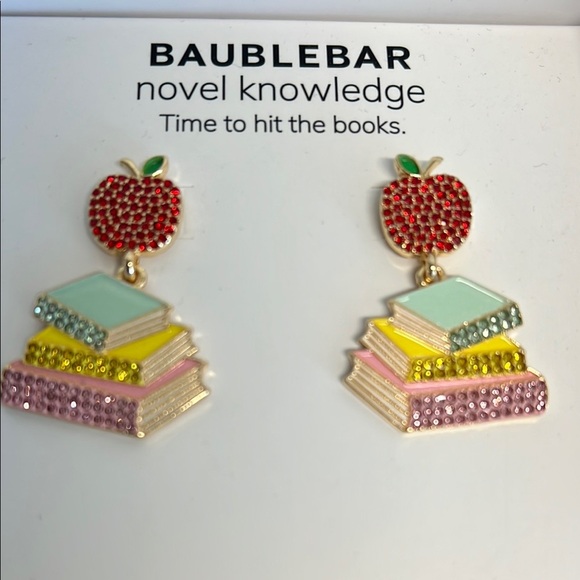 BaubleBar | Apple & Book Earrings  📚🍎 - Picture 4 of 5